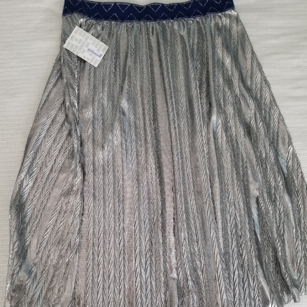 Lularoe Jill Elegant Silver Skirt L